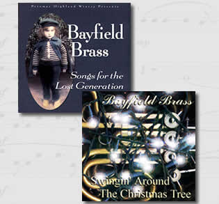 images of Bayfield Brass cd's Swingin' Around the Christmas Tree and Songs for the Lost Generation